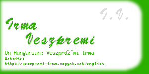 irma veszpremi business card